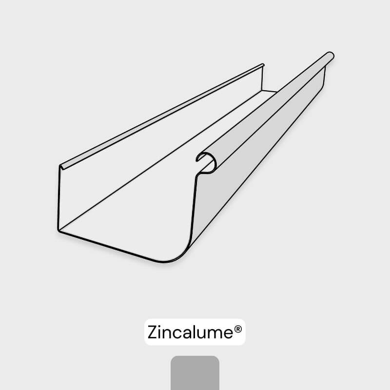 Quad 115mm Gutter - Zincalume