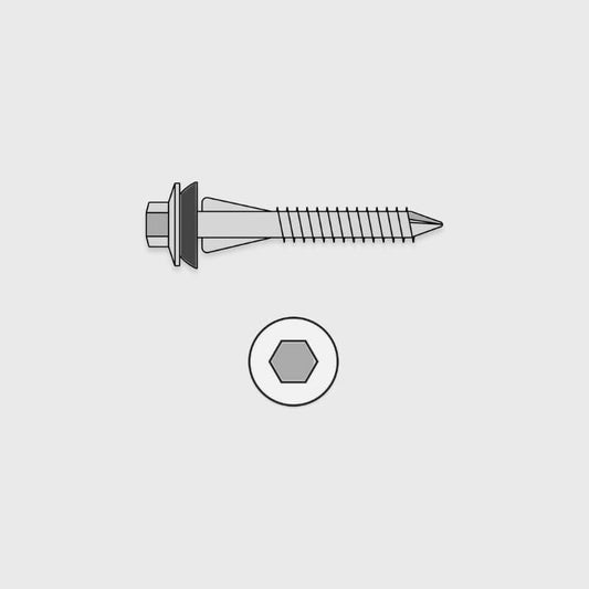 50mm Polycarbonate Roofing Screws (Timber or Steel Battens)