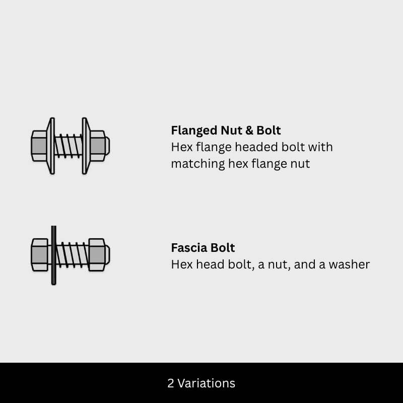 M16 Purlin Bolts & Nuts - Galvanised (Pack of 100)