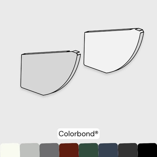 Stop Ends (Pair) - Quarter Round Gutter - Colorbond