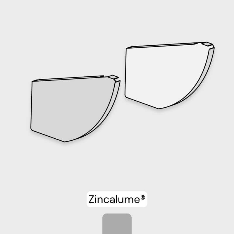 Stop Ends (Pair) - Quarter Round Gutter - Zincalume