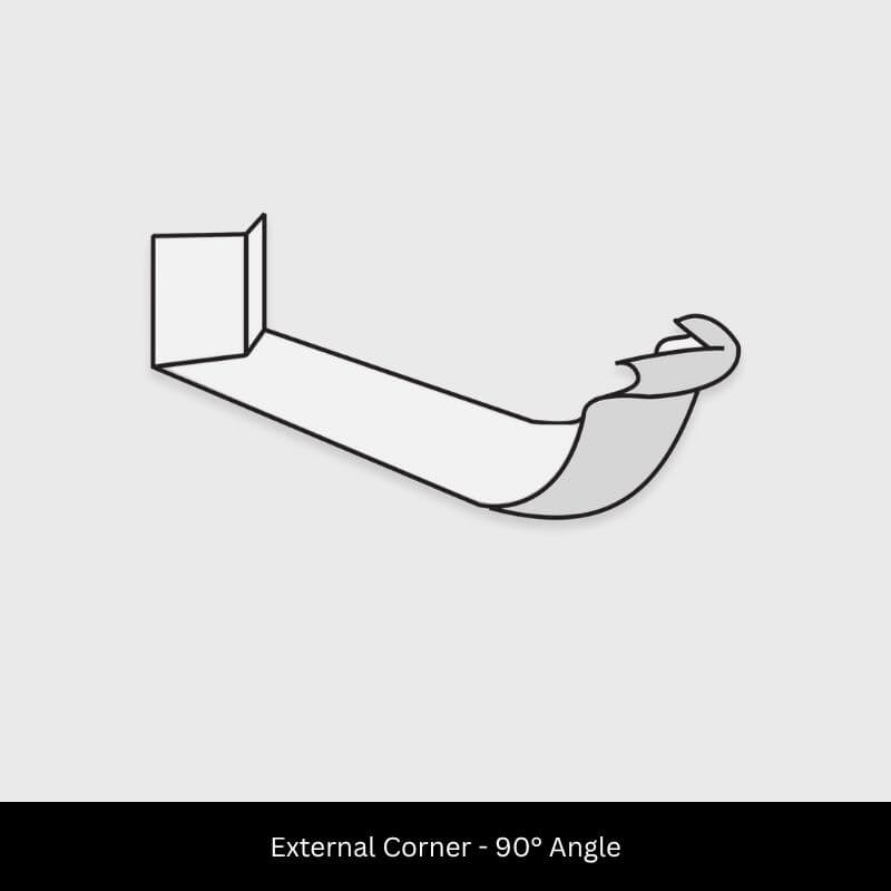 Corner - Quad 125mm Gutter - Zincalume