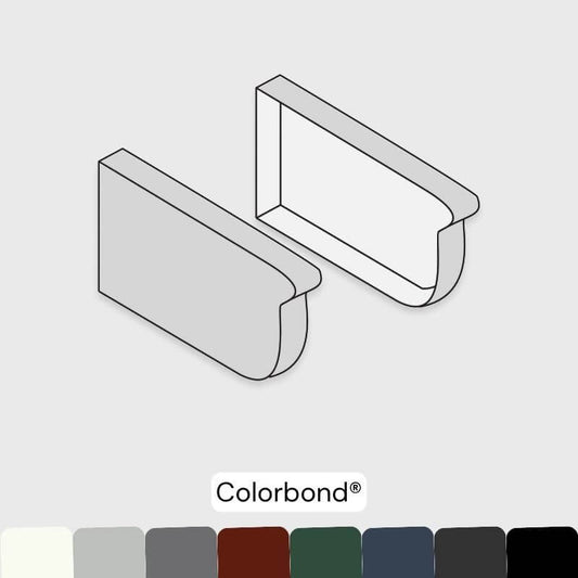Stop Ends (Pair) - Quad 115mm Gutter - Colorbond