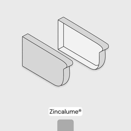 Stop Ends (Pair) - Quad 115mm Gutter - Zincalume