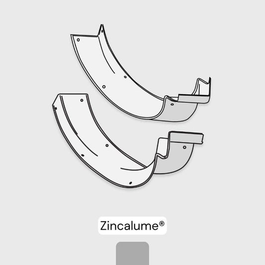 Corner - Half Round 150mm Gutter - Zincalume